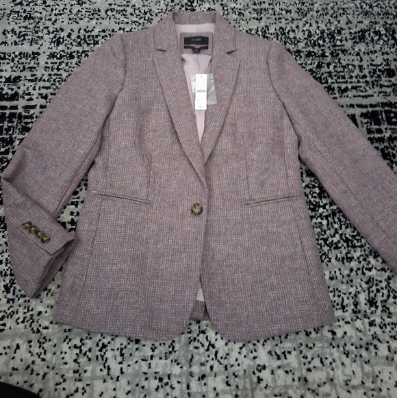 NWT ​J. Crew Parke Blazer Size 6 Moon British Wool Tweed Pink/Gray Jacket! - Picture 5 of 16